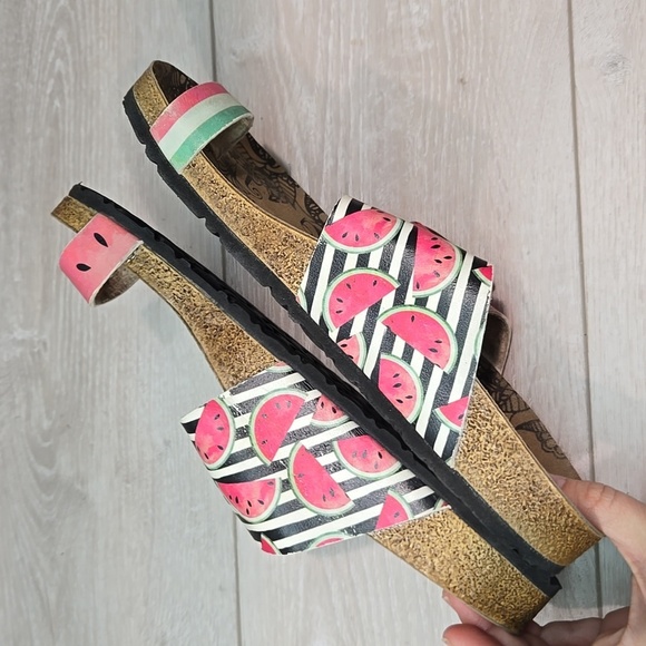 Calceo Women Watermelon Loop Toe Sandals Buckles Shoes 40/9.5 - Picture 8 of 14